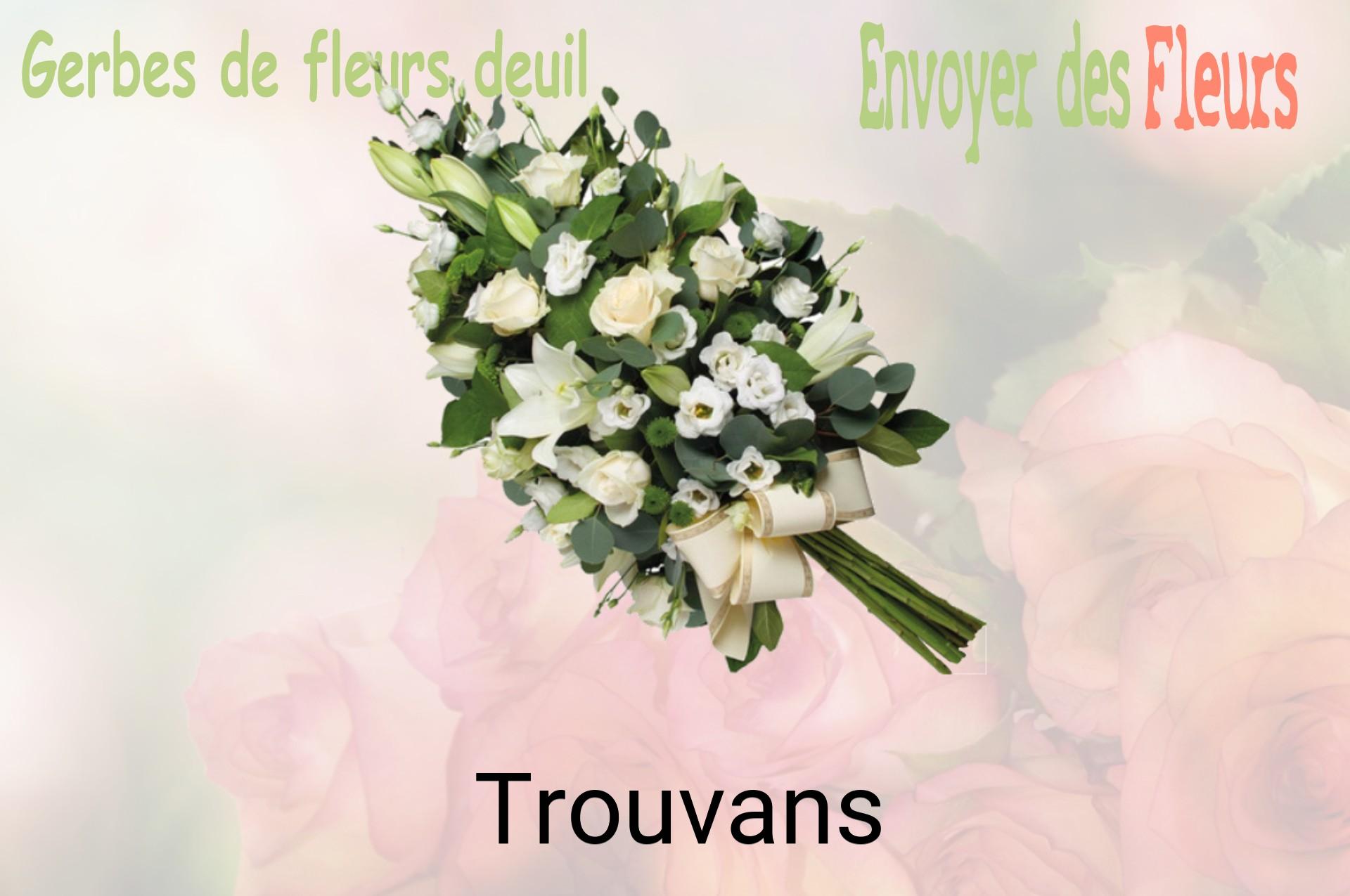 Gerbe de fleurs de deuil livrée à Trouvans
